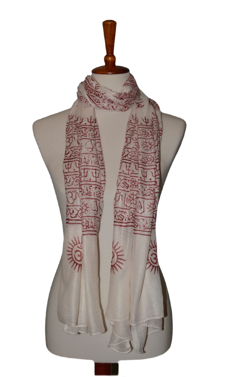 Divine OM Ganesha Meditation Shawl - Luxurious Viscose, Large 74" x 36" - Perfect for Meditation & Sacred Spaces