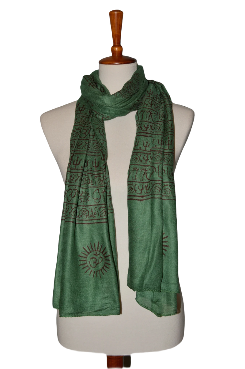 Divine OM Ganesha Meditation Shawl - Luxurious Viscose, Large 74" x 36" - Perfect for Meditation & Sacred Spaces