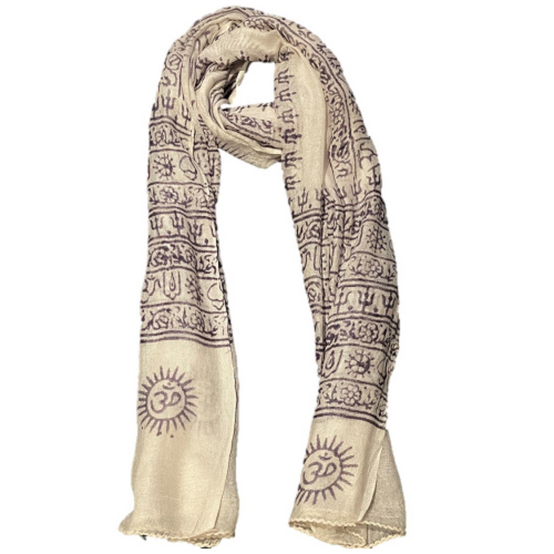 Divine OM Ganesha Meditation Shawl - Luxurious Viscose, Large 74" x 36" - Perfect for Meditation & Sacred Spaces