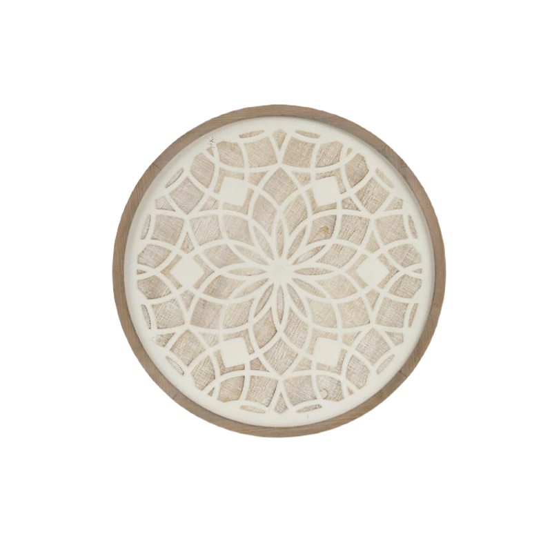 Rustic Two-Tone Round Medallion Wall Decor - Boho Chic Design, Lightweight and Easy to Hang