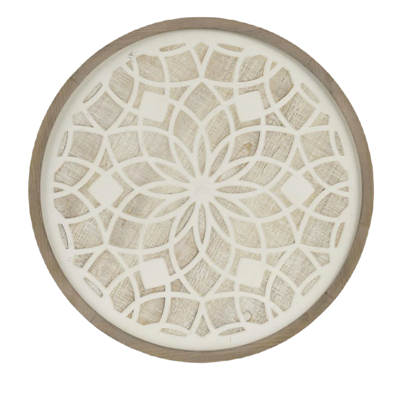 Rustic Two-Tone Round Medallion Wall Decor - Boho Chic Design, Lightweight and Easy to Hang