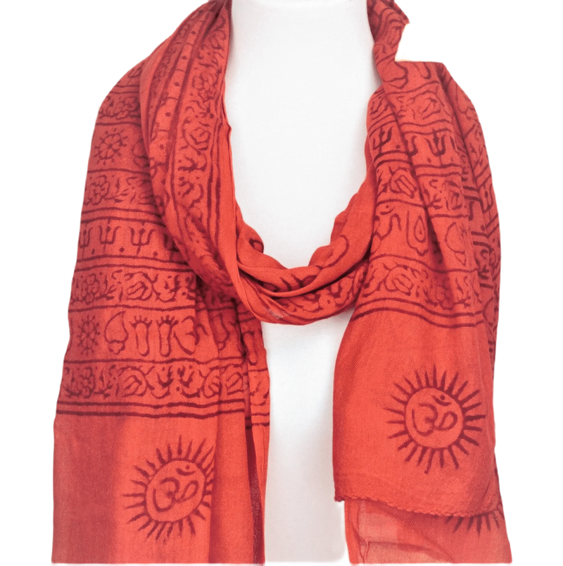 Divine OM Ganesha Meditation Shawl - Luxurious Viscose, Large 74" x 36" - Perfect for Meditation & Sacred Spaces