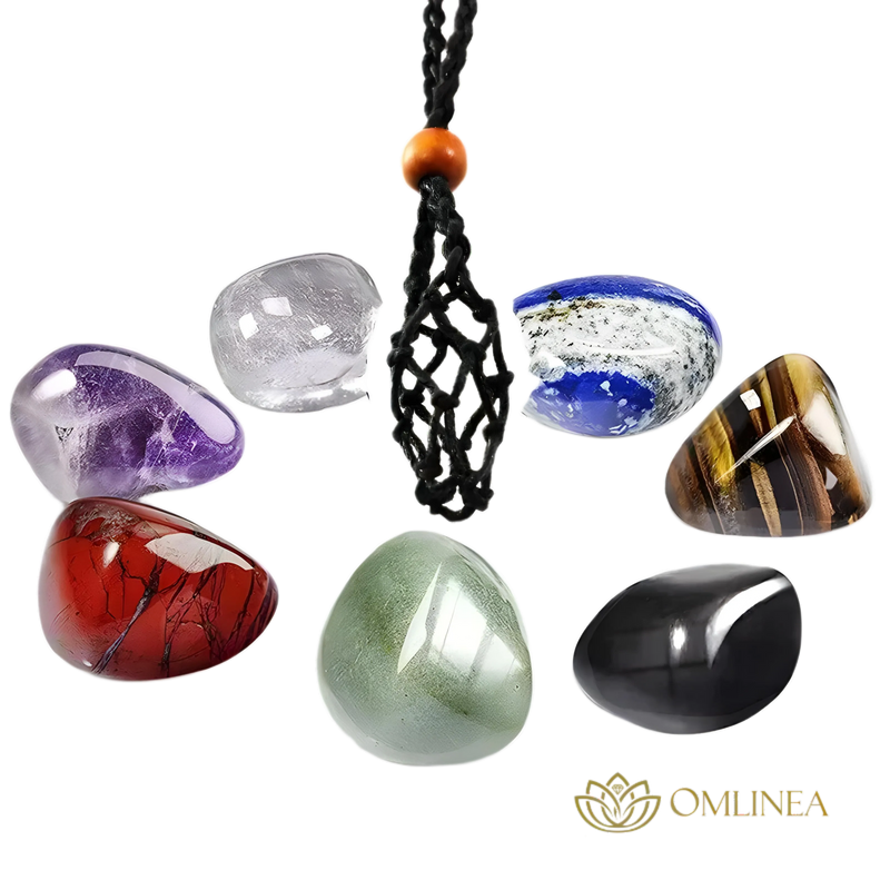 7 Chakra Set Natural Stones Reiki Healing Crystals Necklace