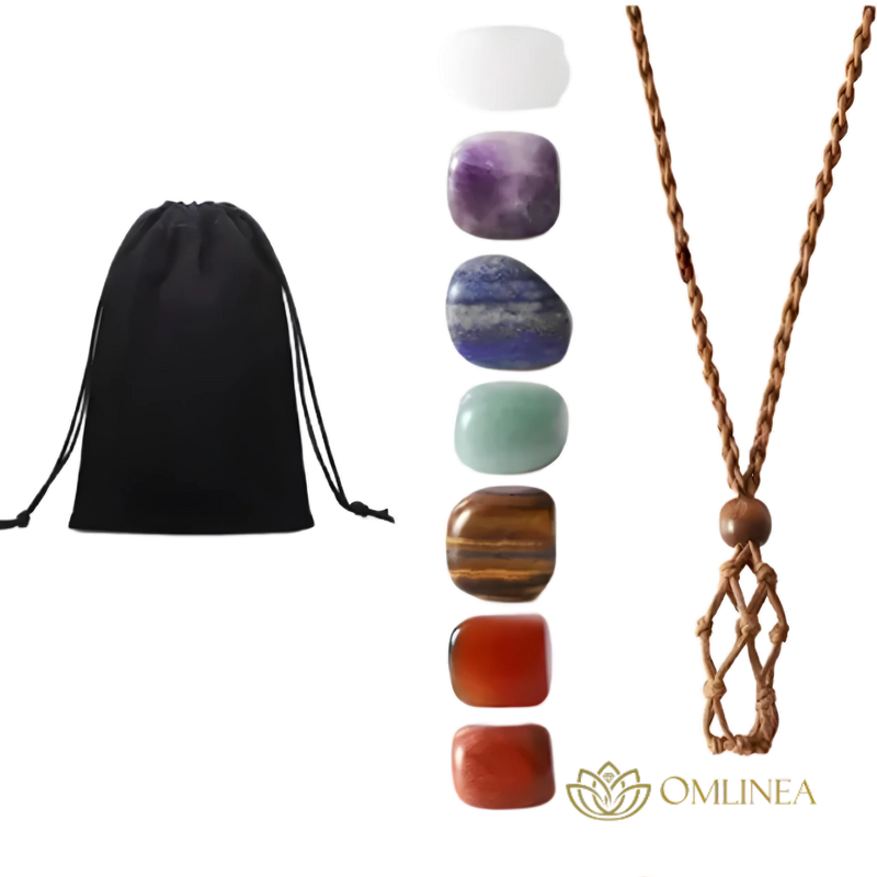 7 Chakra Set Natural Stones Reiki Healing Crystals Necklace